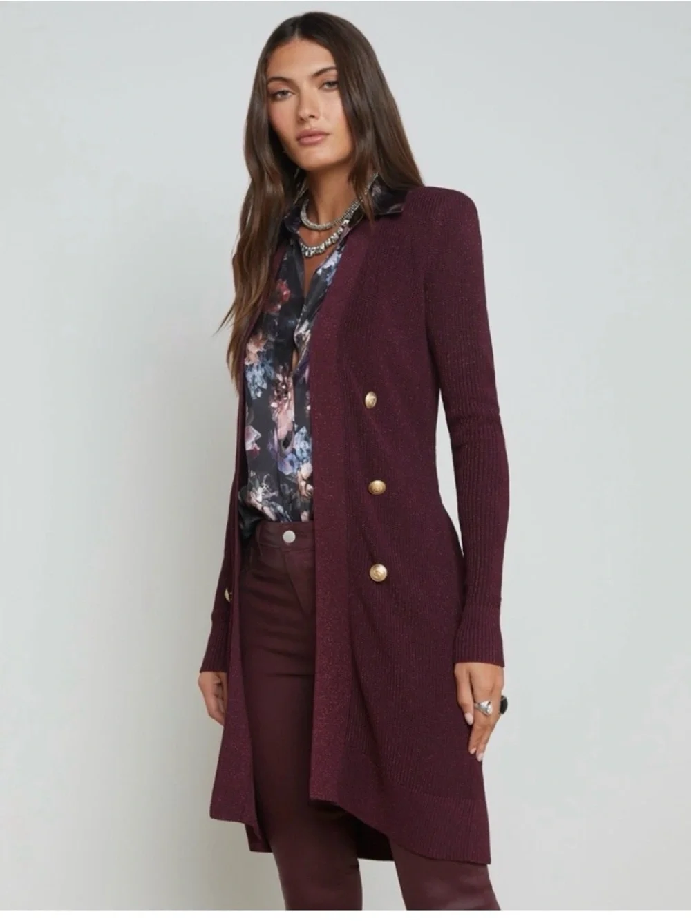 NEW L'agence Noe Double-Breasted Cardigan Small